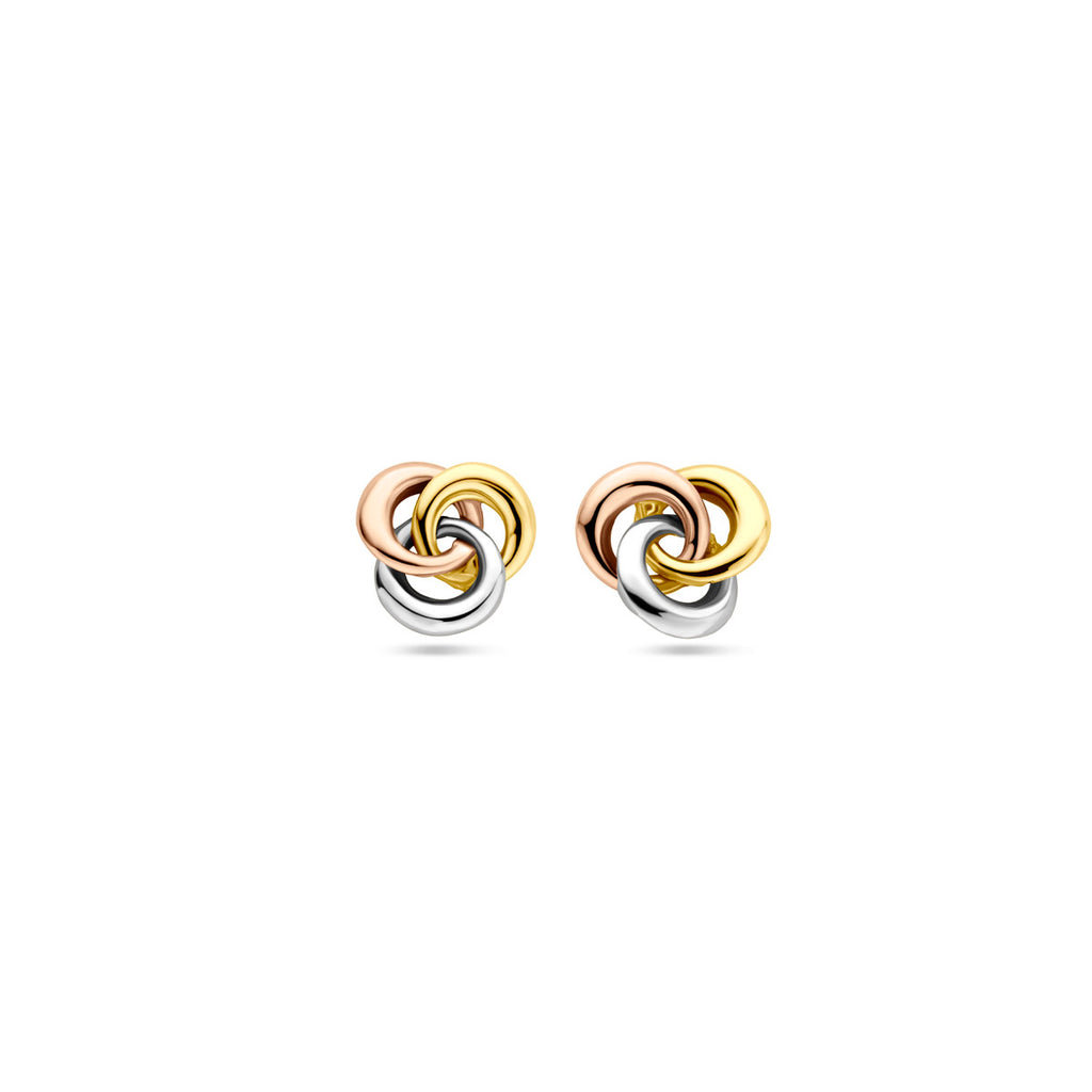 oorknoppen tricolor 7 mm 14K tricolor goud