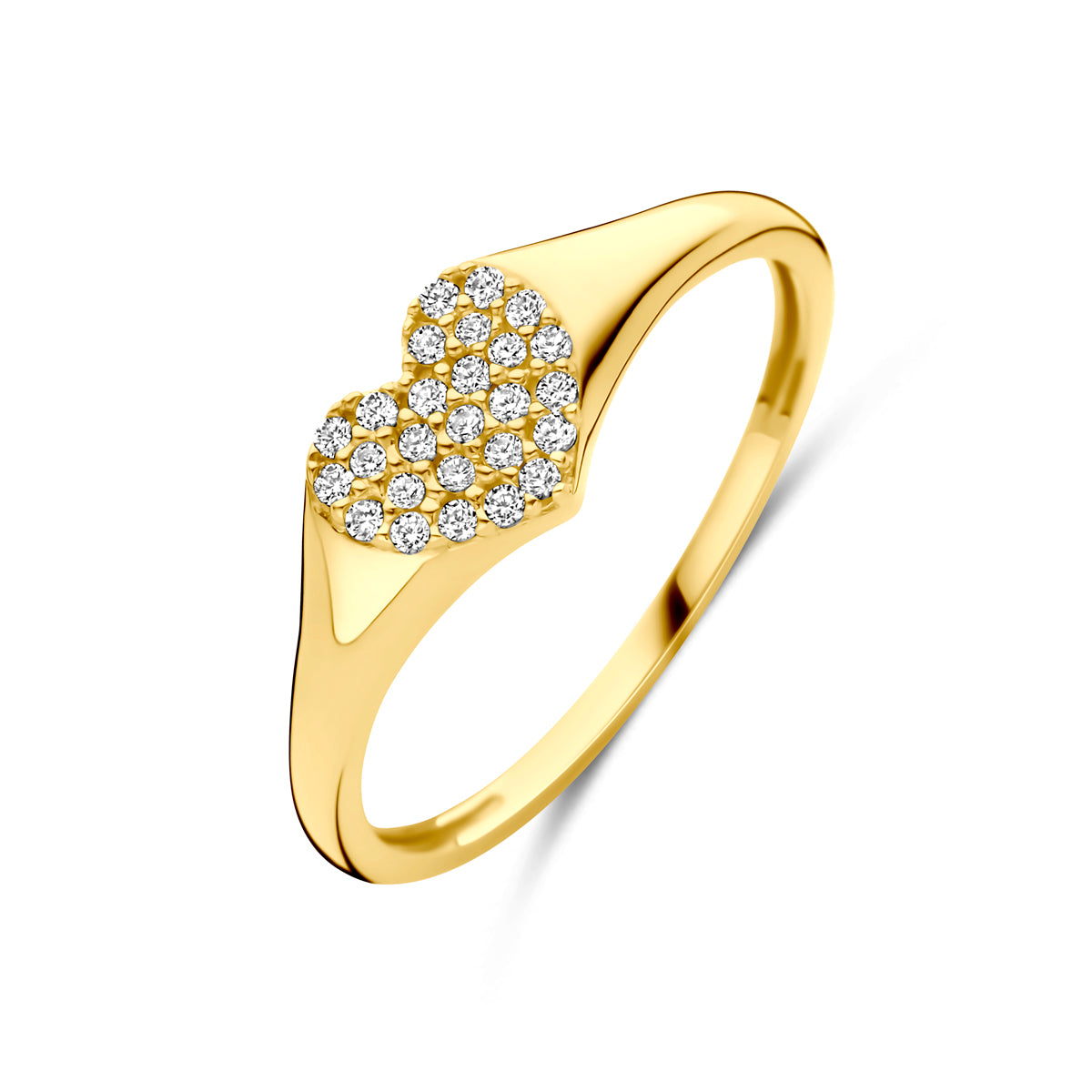 Ring Herz Zirkonia 14K Gelbgold