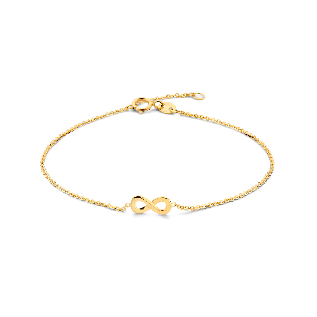 Armband Infinity 16,5 - 18,5 cm 14K Gelbgold
