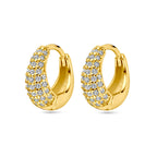 klapoorringen zirkonia 11.5 mm 1 micron zilver verguld (geel)