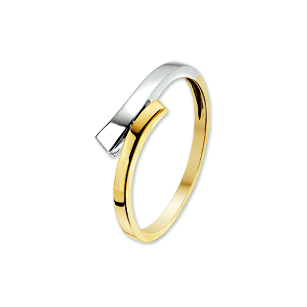 Ring 14K Bicolor-Gold gelb/weiß