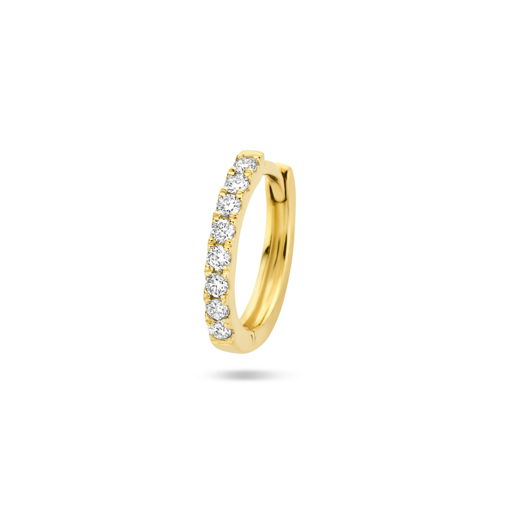 klapoorring diamant 0.075ct g si per stuk 14K geelgoud