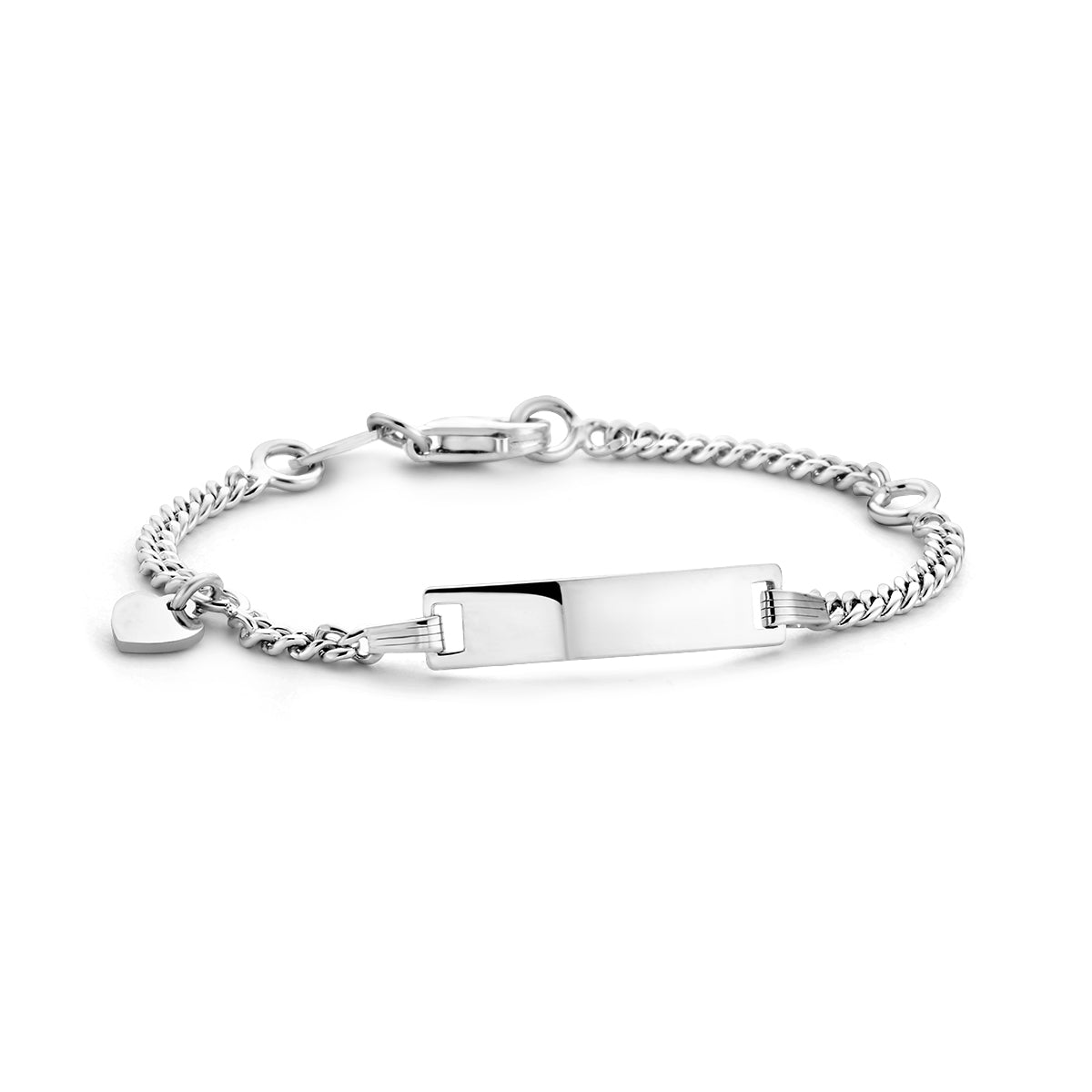 Gravurarmband Herzplatte 4,2 mm Silber rhodiniert