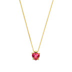 Halskette Herz rosa Topas 40 - 42 - 44 cm 14K Gelbgold