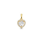 hanger hart zirkonia 14K geelgoud