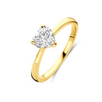 ring hart zirkonia 14K geelgoud