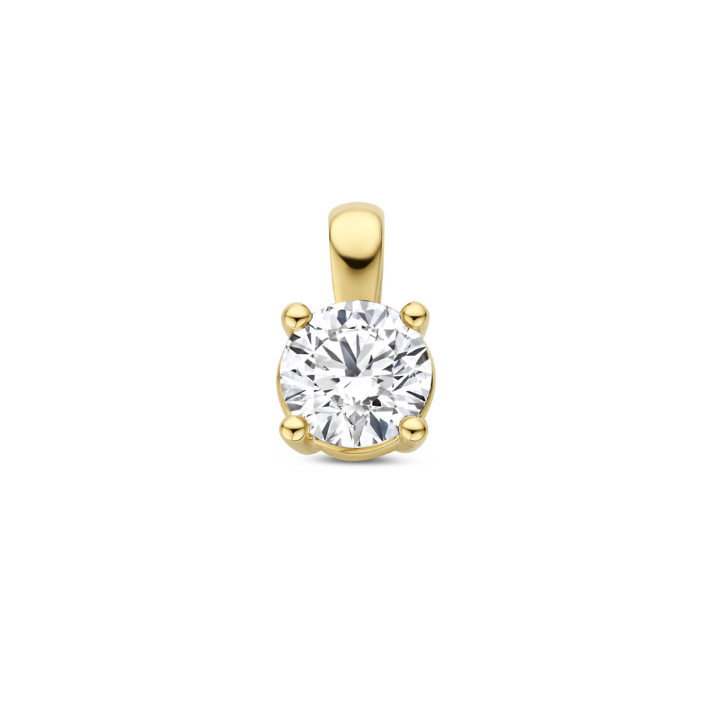 Anhänger Labordiamant 0.25ct G VS 8,5 mm 14K Gelbgold