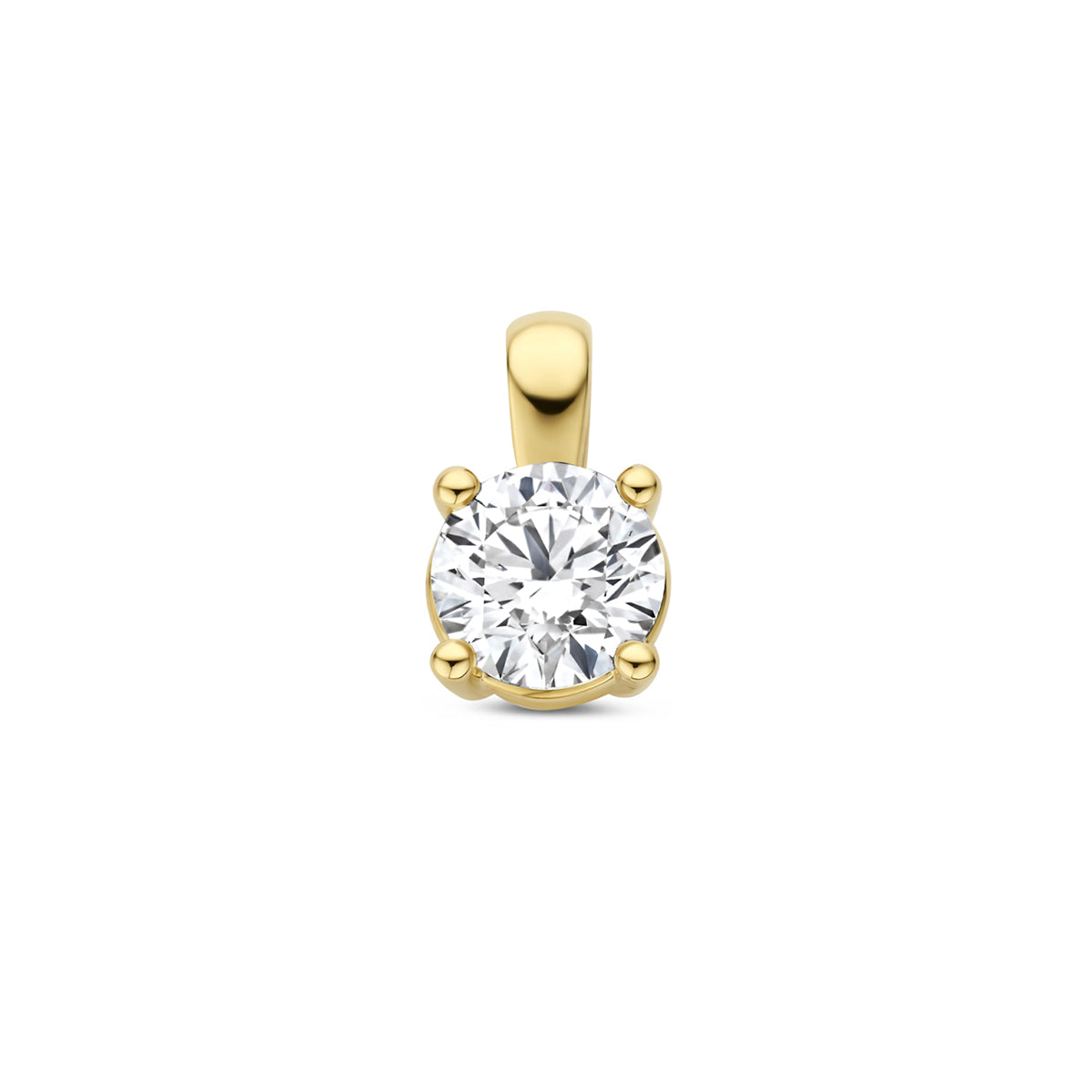 Anhänger Labordiamant 0.25ct G VS 8,5 mm 14K Gelbgold