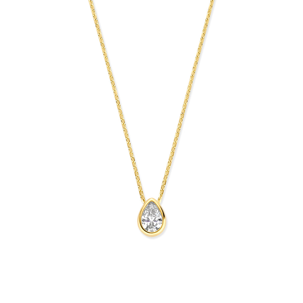 Zirkonia-Halskette 41 - 43 - 45 cm 14K Gelbgold