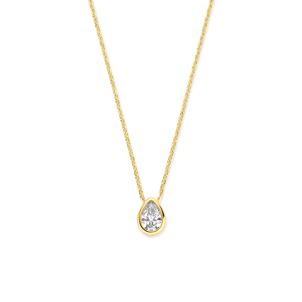 Zirkonia-Halskette 41 - 43 - 45 cm 14K Gelbgold