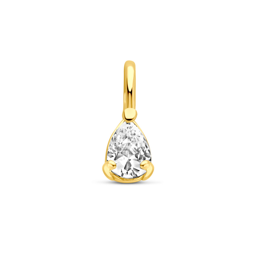 hanger zirkonia 8,5 mm 14K geelgoud