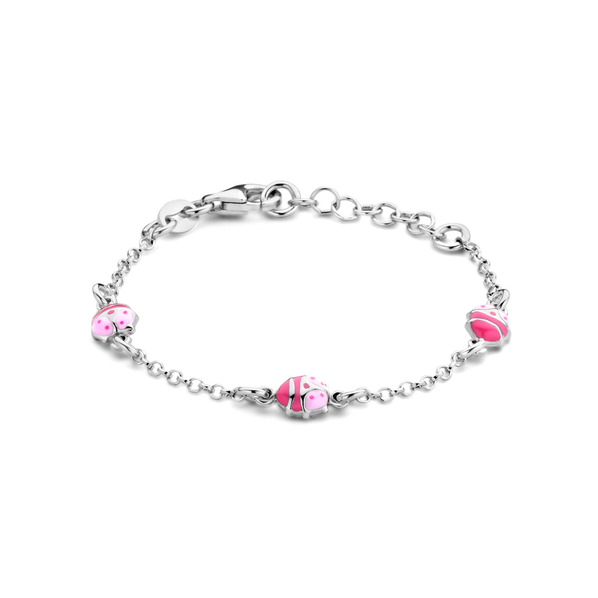 Armband Marienkäfer Emaille 11 + 2 cm Silber rhodiniert