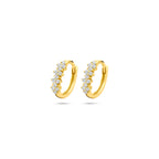 Klappcreolen Zirkonia 11,5 mm 1 Mikron Silber vergoldet (gelb)