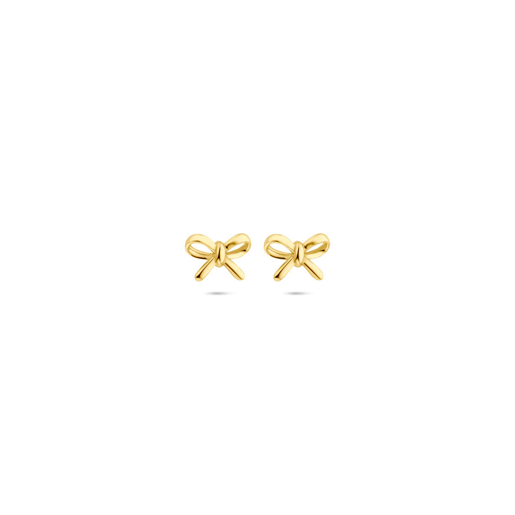 Ohrstecker Schleife 4,5 mm 14K Gelbgold