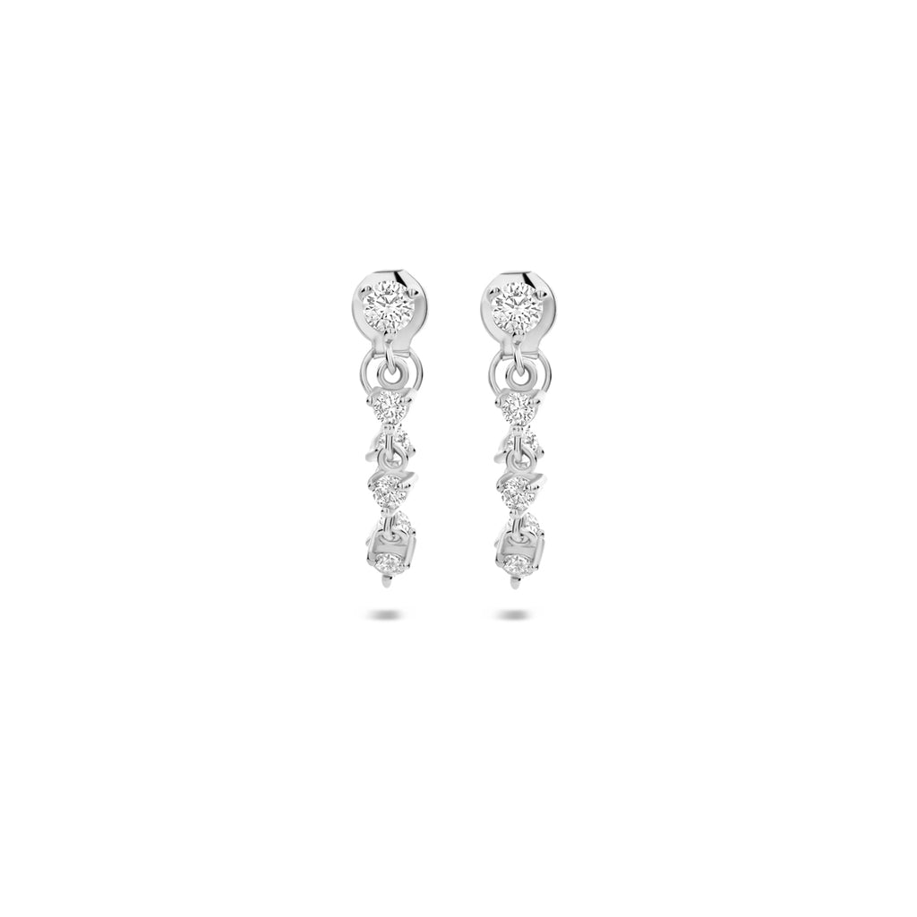 Ohrringe Zirkonia 40 mm Silber rhodiniert