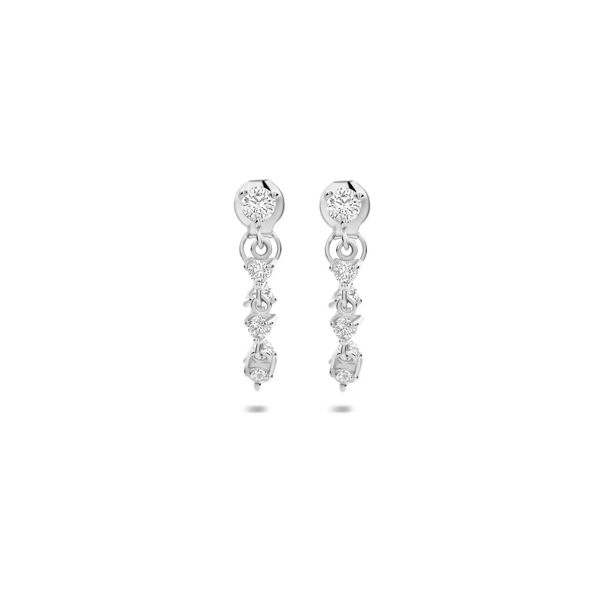 Ohrringe Zirkonia 40 mm Silber rhodiniert
