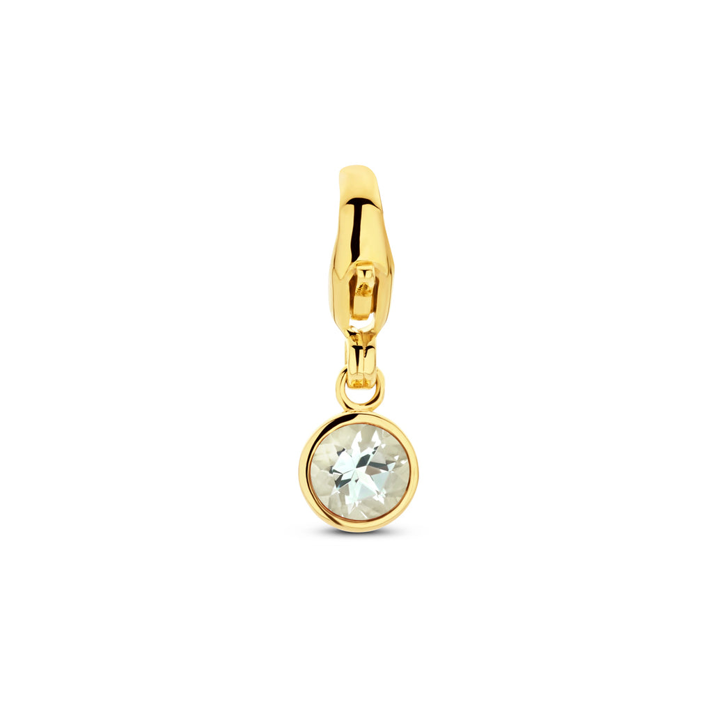 slotbedel met geboortesteen 14K geelgoud