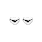 Ohrstecker Herz 13 mm Silber rhodiniert