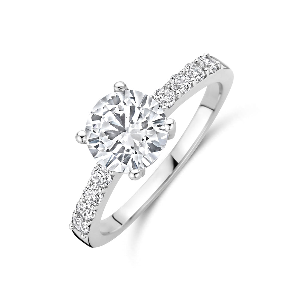Ring Zirkonia Silber rhodiniert