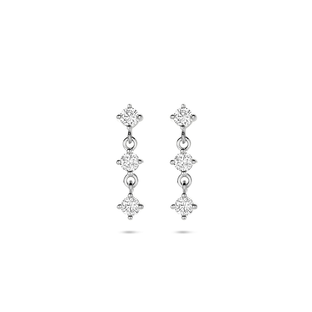 Ohrhänger Zirkonia 16 mm Silber rhodiniert