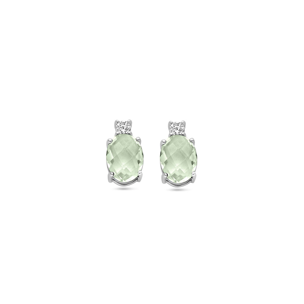 Ohrstecker grün Amethyst Zirkonia 10,5 mm Silber rhodiniert