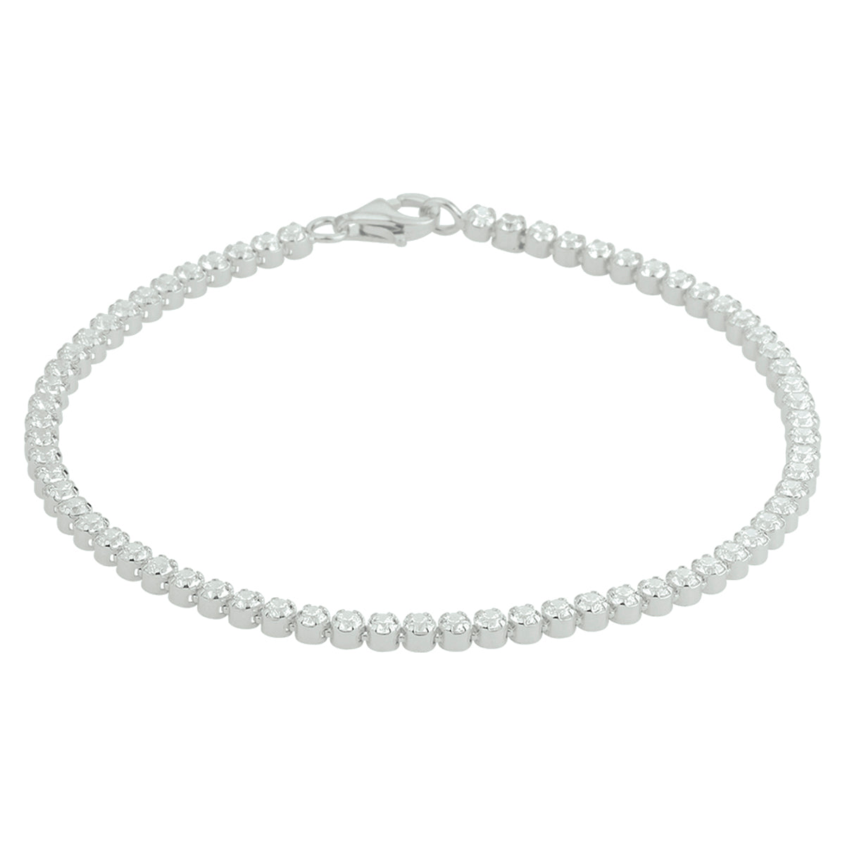 Tennisarmband Zirkonia 2,5 mm 20 cm Silber rhodiniert