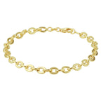 armband anker 5,0 mm 19 cm silgold (geel met zilverkern)
