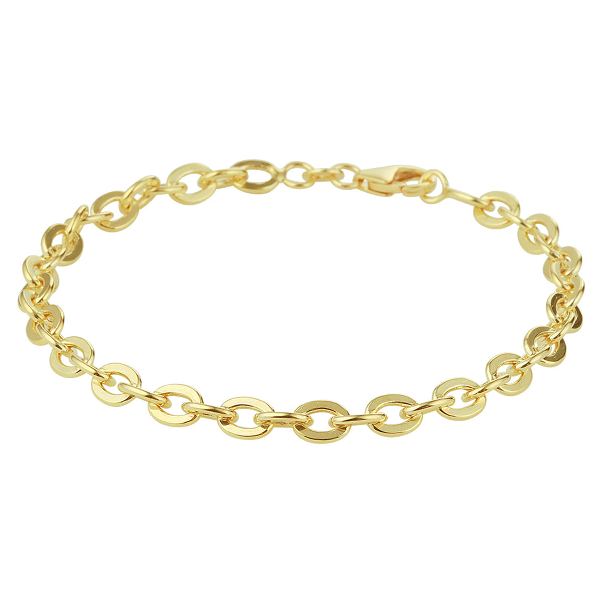 armband anker 5,0 mm 19 cm silgold (geel met zilverkern)