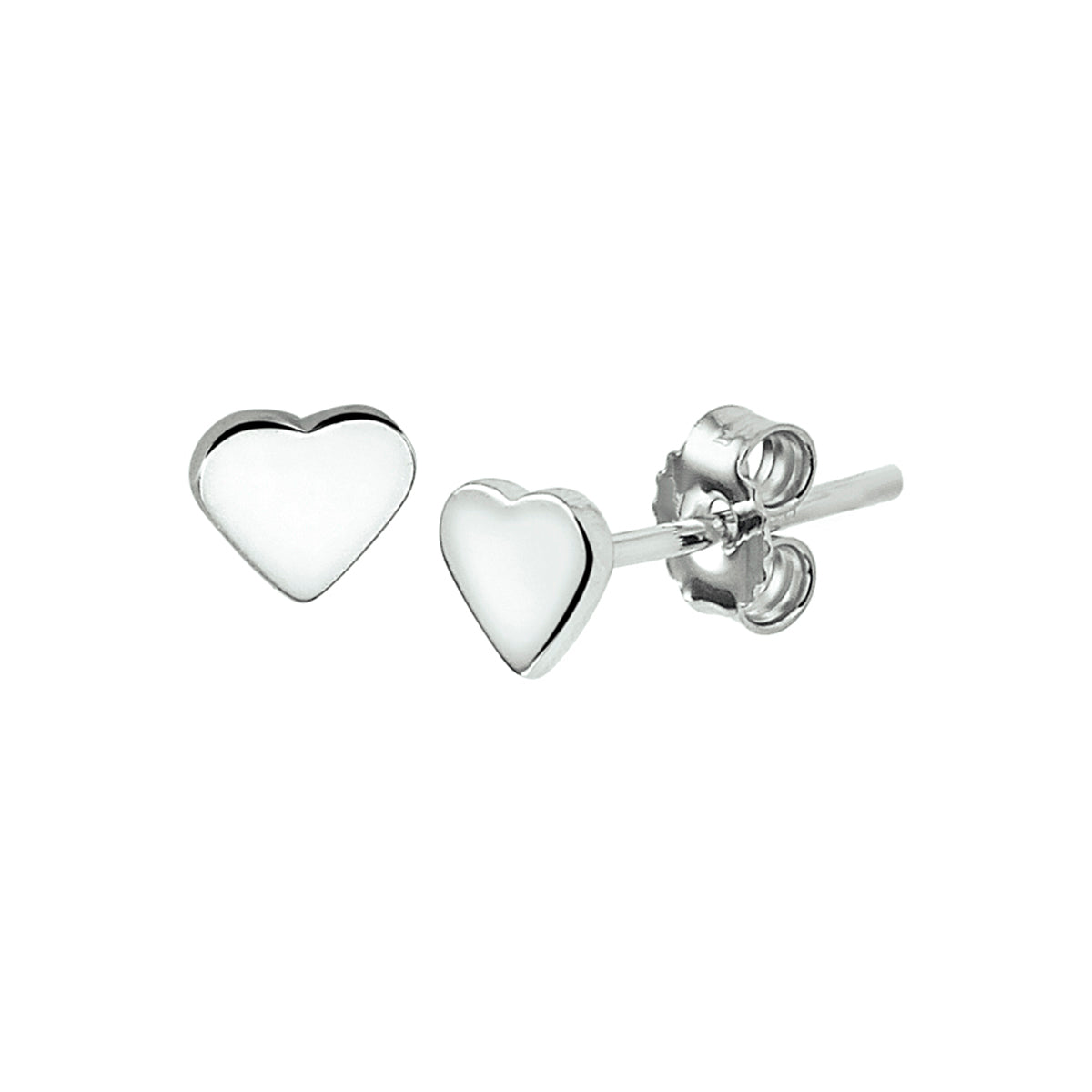 Ohrstecker Herz Silber rhodiniert
