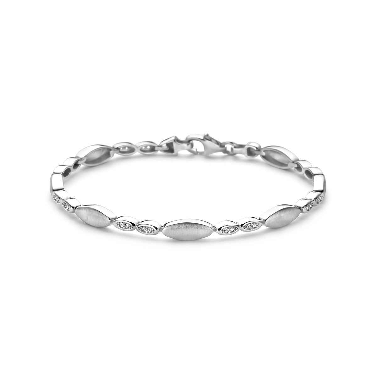 Armband Zirkonia poliert/matt 4,7 mm 19 cm Silber rhodiniert