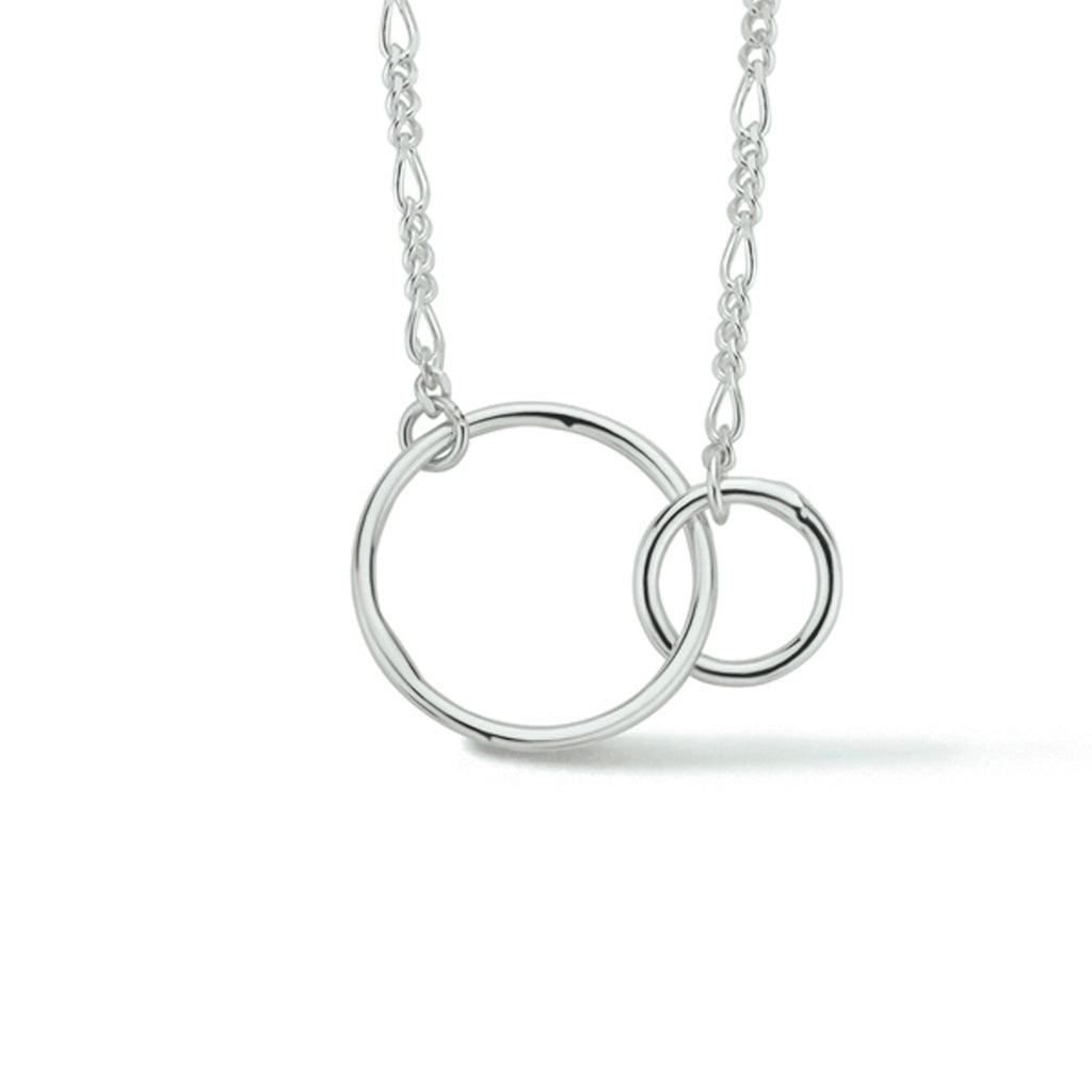 Halskette Kreise 41 + 4 cm Silber rhodiniert