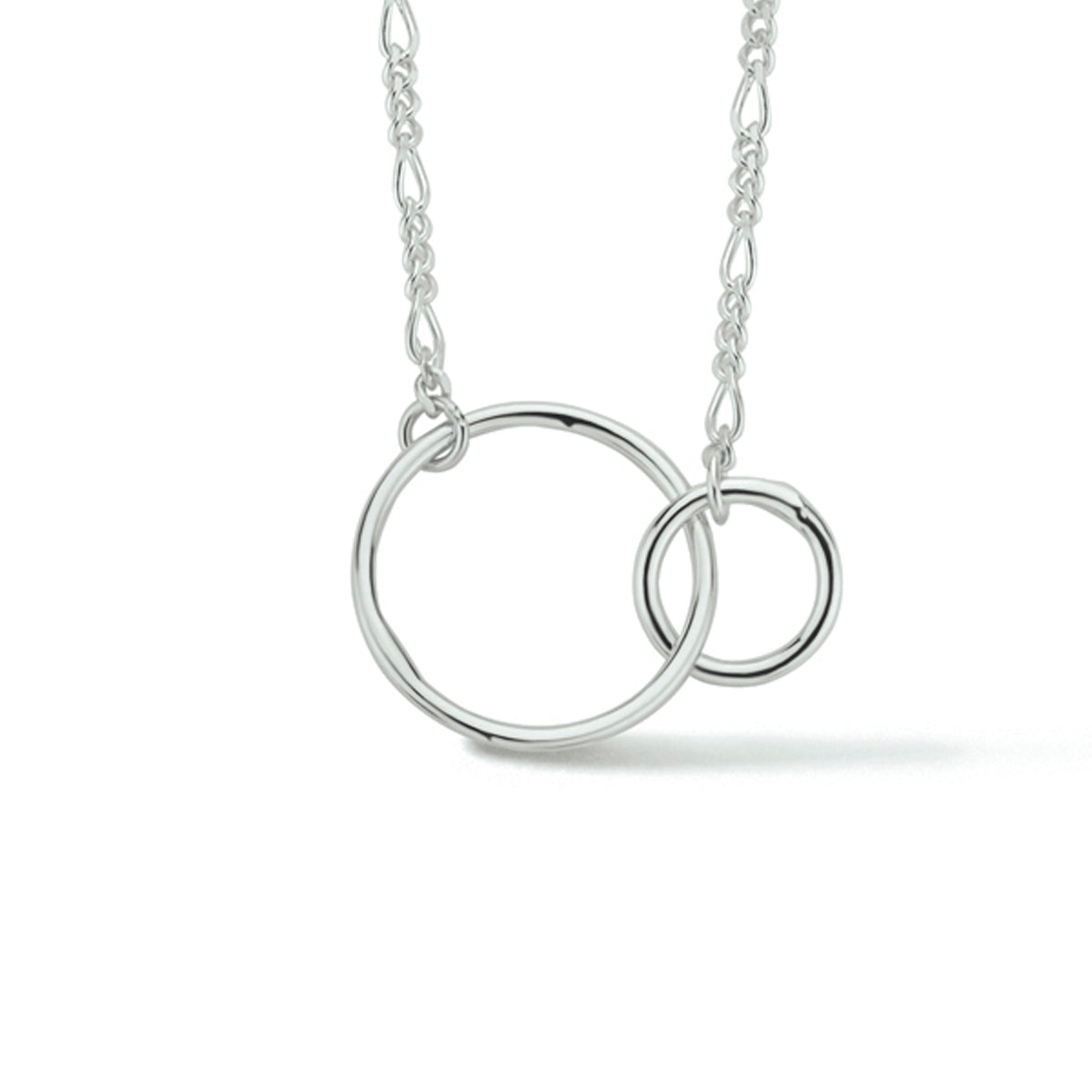 Halskette Kreise 41 + 4 cm Silber rhodiniert