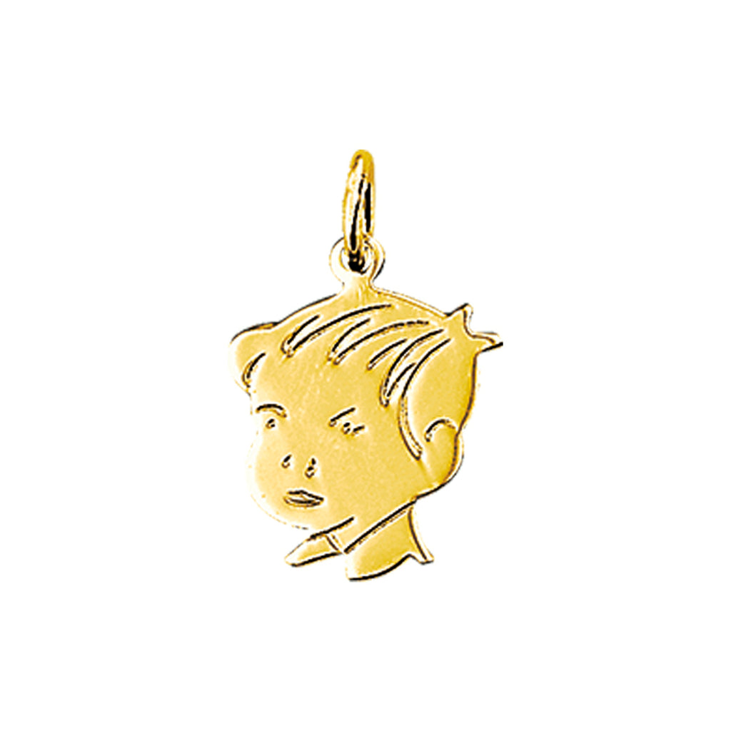 Anhänger Junge 12 mm 14K Gelbgold