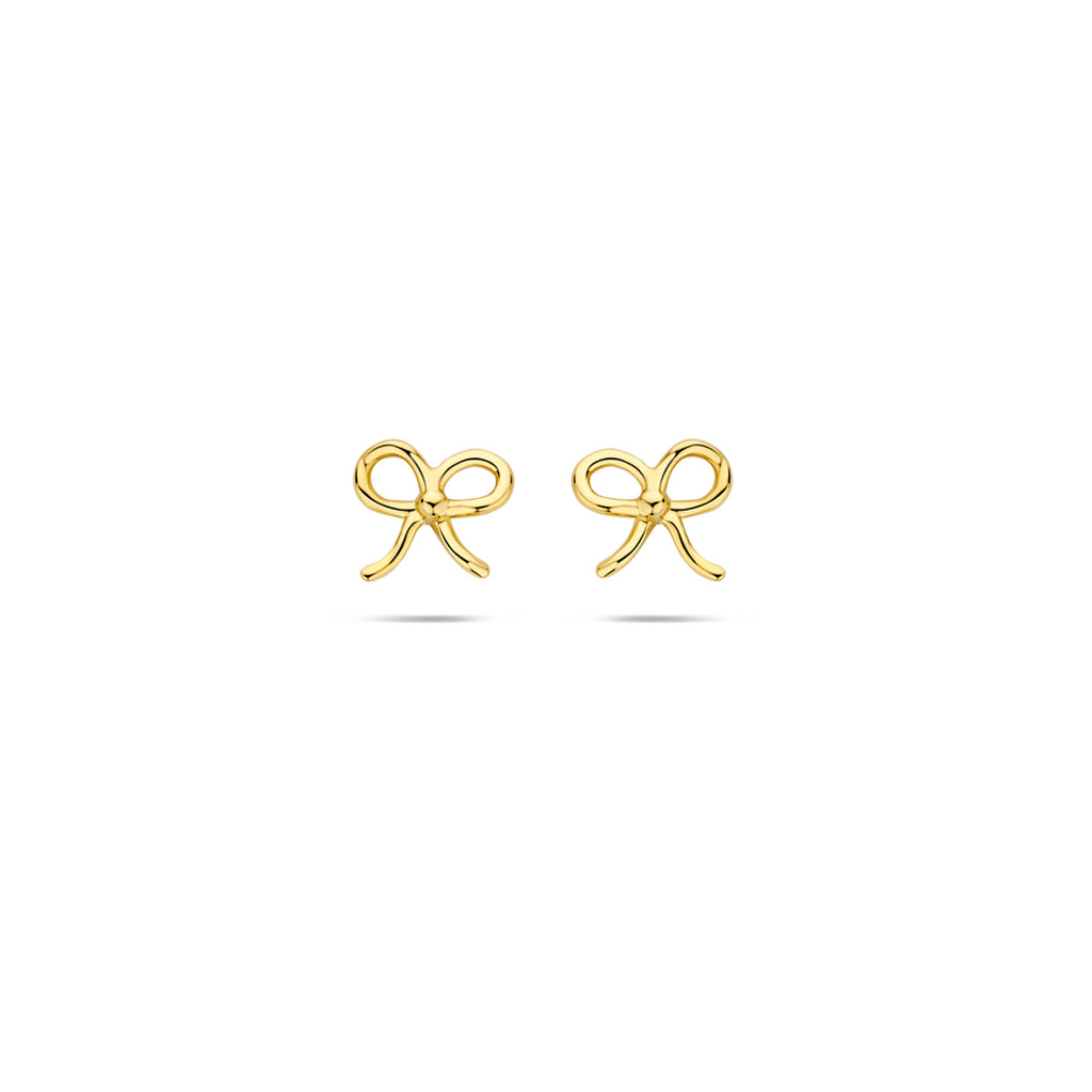 Ohrstecker Schleife 5,5 mm 14K Gelbgold