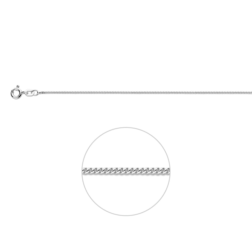 Gourmetkette 1,1 mm Silber rhodiniert