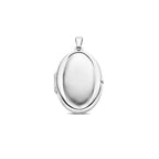 medaillon ovaal poli/mat 22 mm zilver gerhodineerd