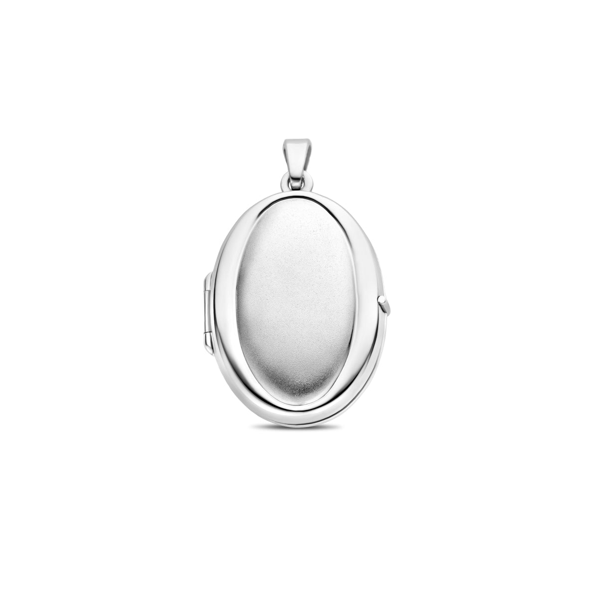 medaillon ovaal poli/mat 22 mm zilver gerhodineerd