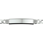 Gravurarmband Figaroplatte 8 mm 20 cm silberweiß