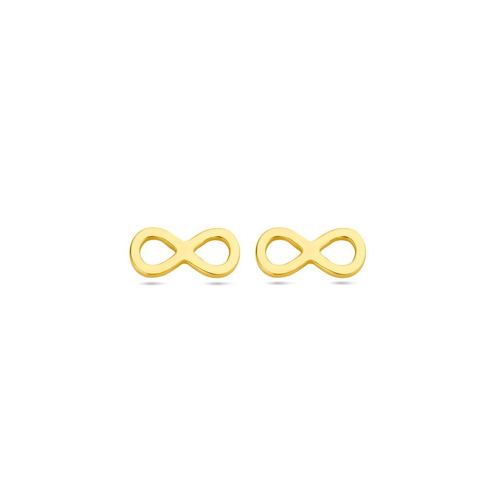 Infinity-Ohrstecker 1 Mikron Silber vergoldet (gelb)