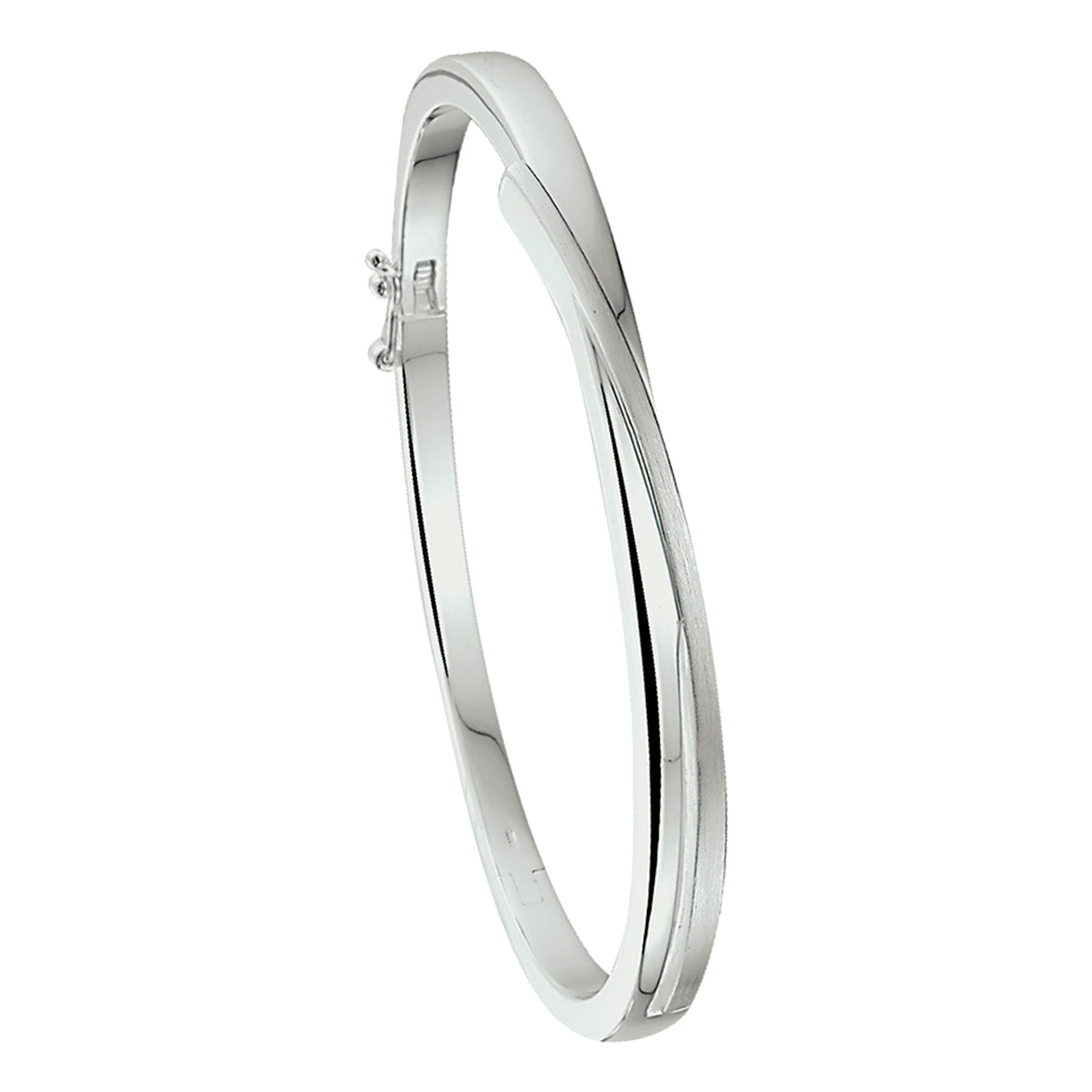 Armreif Scharnier poliert/matt 5,5 x 60 mm Silber rhodiniert