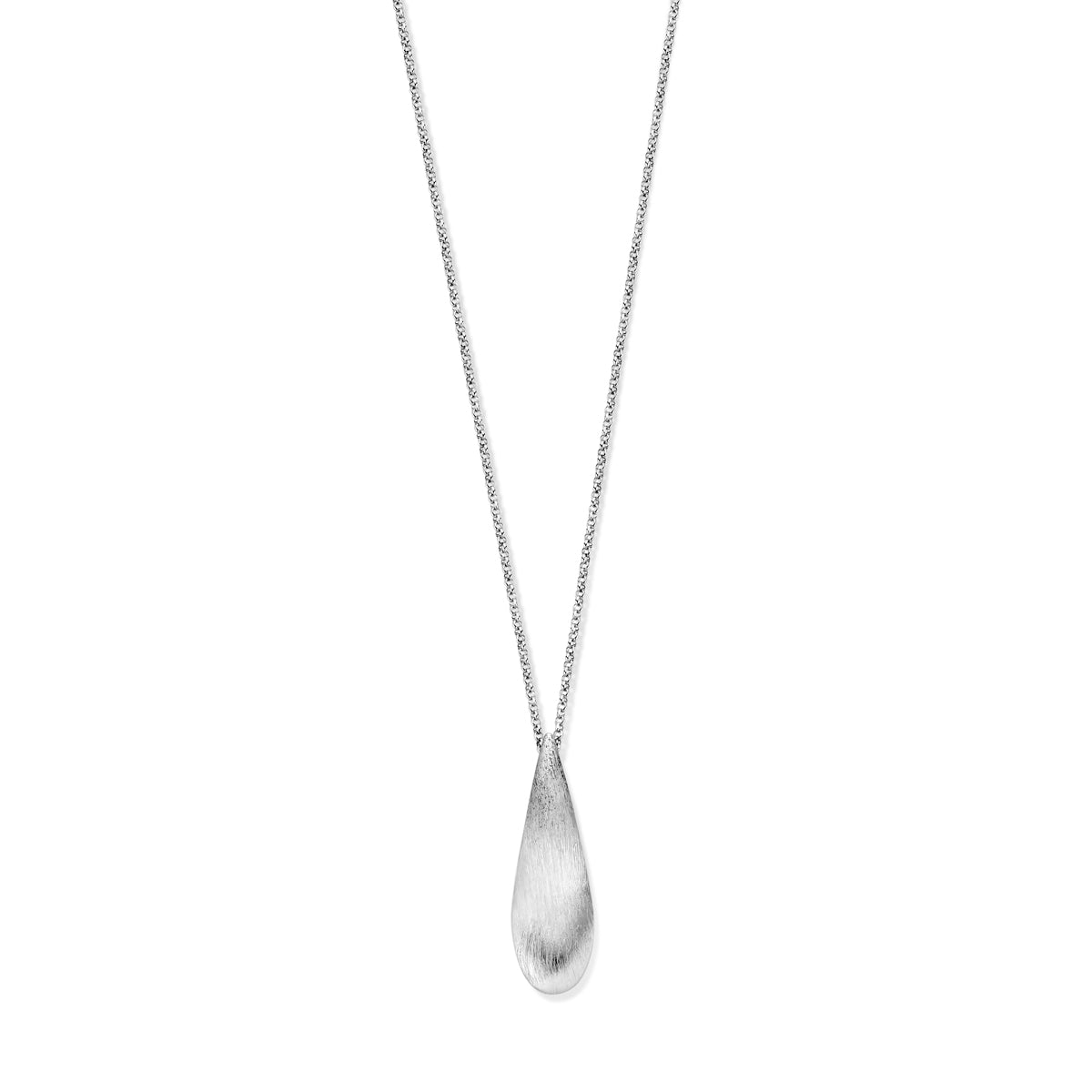 Halskette Tropfen zerkratzt 1,7 mm 40 + 5 cm Silber rhodiniert