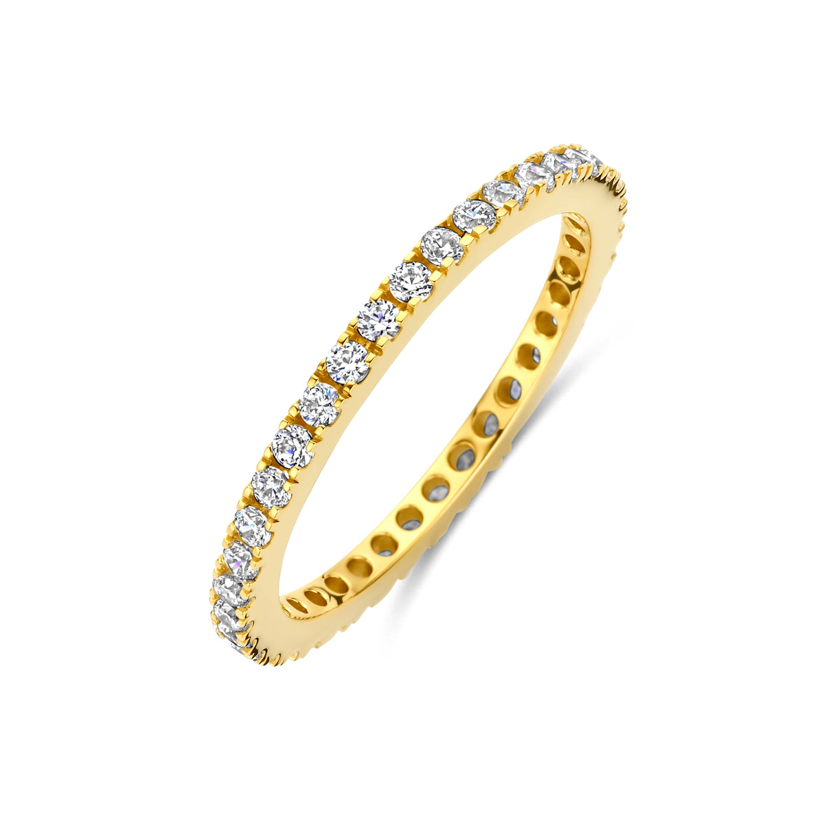 Ring Zirkonia 3 Mikron vergoldet (gelb)