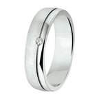 ring a201 - 5 mm - met cz zilver gerhodineerd