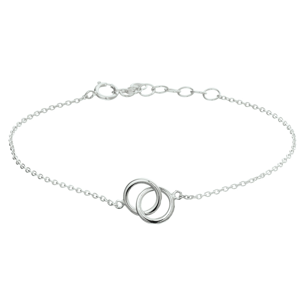 Armband Kreise 1,2 mm 16 + 3 cm Silber rhodiniert