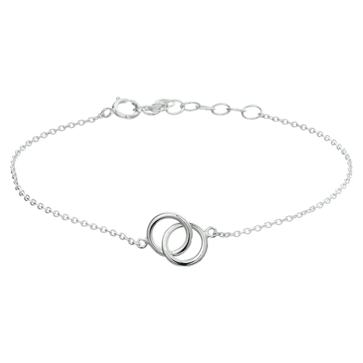 Armband Kreise 1,2 mm 16 + 3 cm Silber rhodiniert