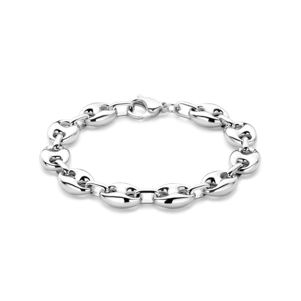 Armband Kaffeebohne 11 mm 20 cm silber rhodiniert
