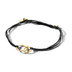 Armband Baumwolle Kreise 22 cm vergoldet (mit Gummi/Nylon/Leder)