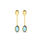 oorhangers london blue topaas 26 mm 14K geelgoud