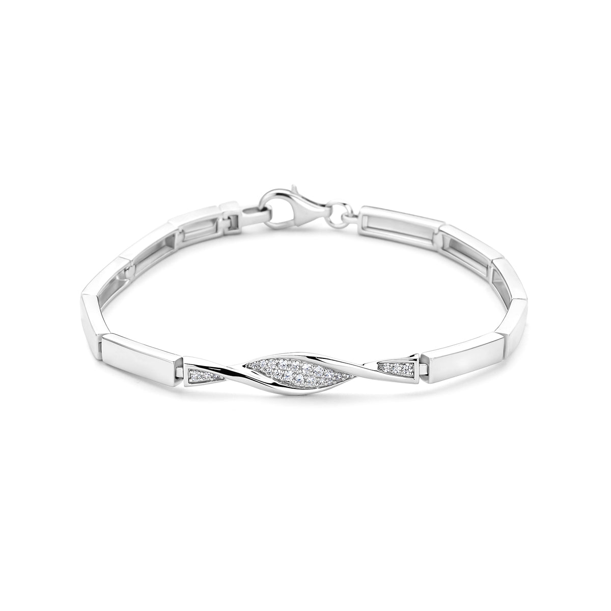 Armband Zirkonia 6 mm 18,5 cm Silber rhodiniert