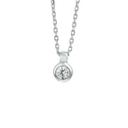 Zirkonia-Halskette 40 + 4 cm Silber rhodiniert